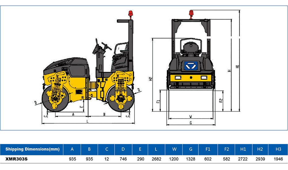 XCMG Official Light-duty Roller XMR303S (Euro Stage Ill) for sale